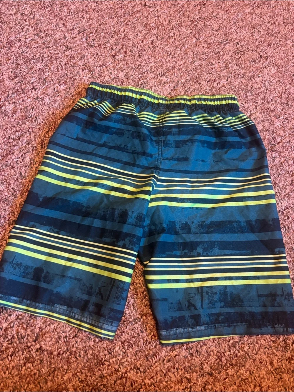 Under Armour Boys Youth Large Swim Trunks with liner Teal Bright green navy